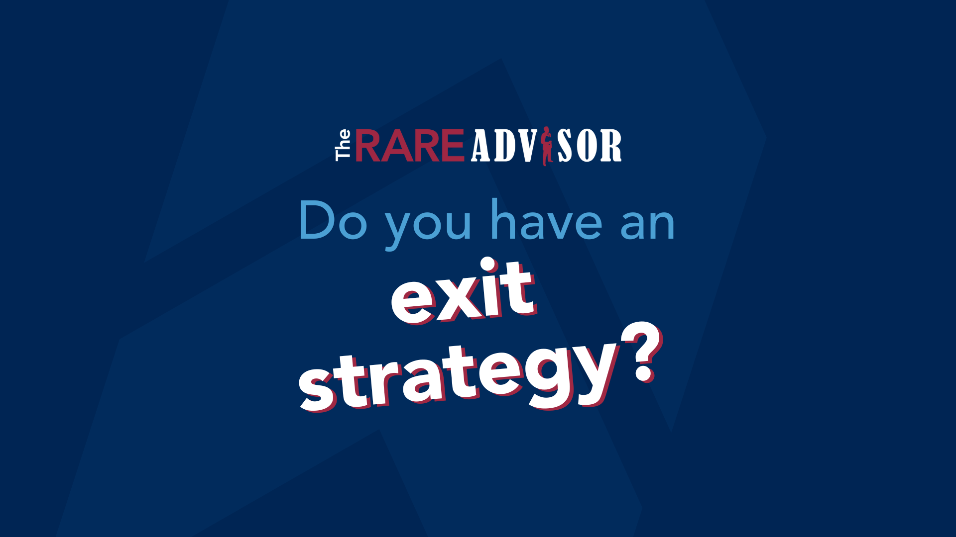 The RARE Advisor: Who is there to buy when you wish to sell?